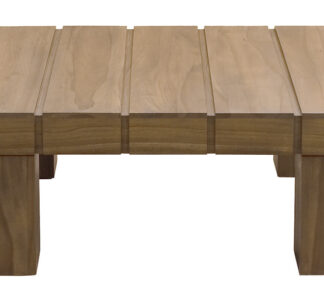 Coffee Table από ξύλοTeak με φαρδά σκοτία 100x100cm