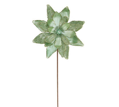 Gilttered Magnolia Slate Green