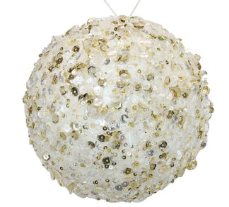 Sequin deco ball Ivory