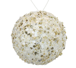 Sequin deco ball ivory