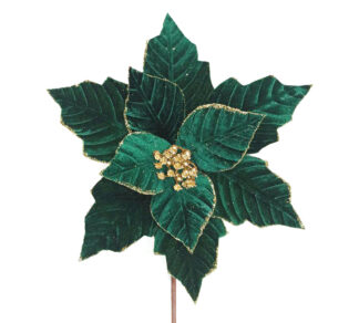 Velvet Poinsettia Emerald Green