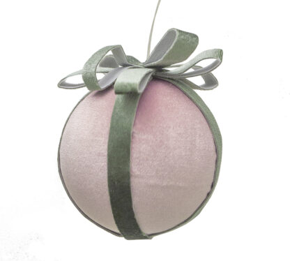 Velvet ball w/ribbon Pink Green