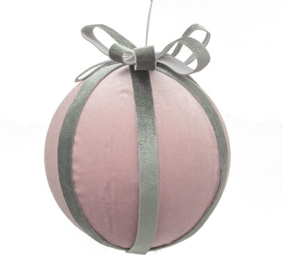 Velvet ball w/ribbon Pink Green