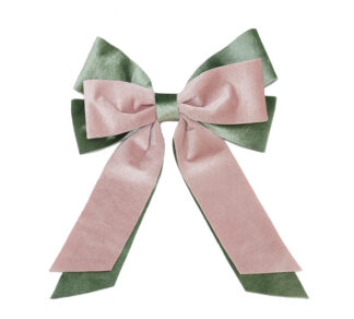 Velvet deco ribbon  Pink Green