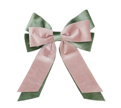 Velvet deco ribbon  Pink Green